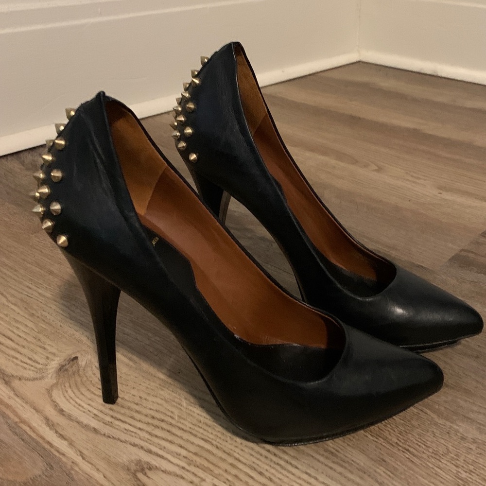 Gold spiked stilettos by genius Alexander McQueen